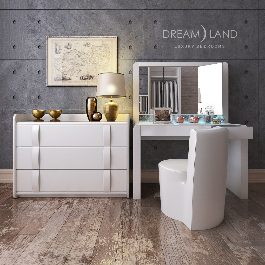 Трельяж Толедо + Кресло Тонга + Комод Грас