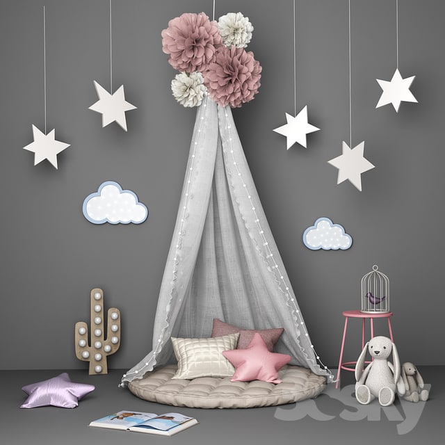 Decorative set for children with canopy