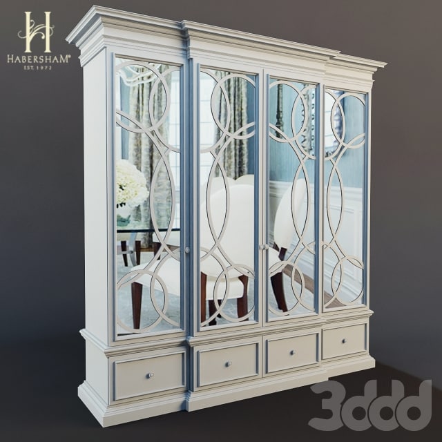 East Hampton Display Cabinet with Mirrored Doors