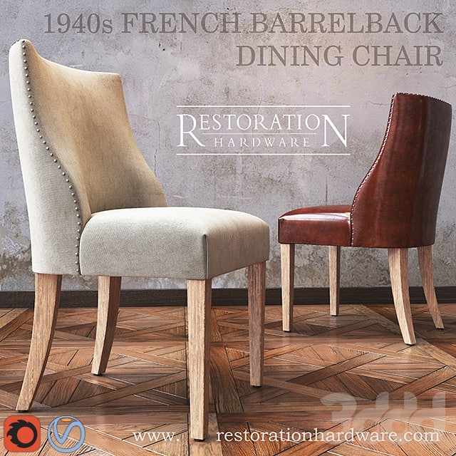 1940s French Barrelback dining chair