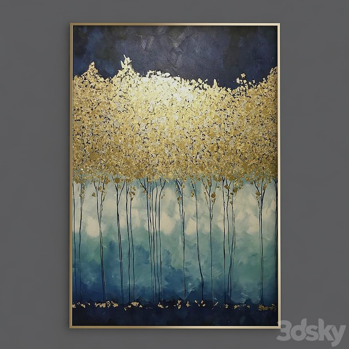 Gold paint wall art