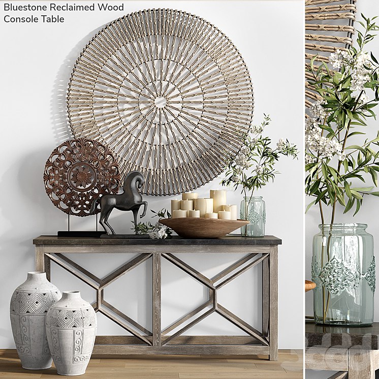 RECOVERED WOOD CONSOLE TABLE Pottery Barn BLUESTONE