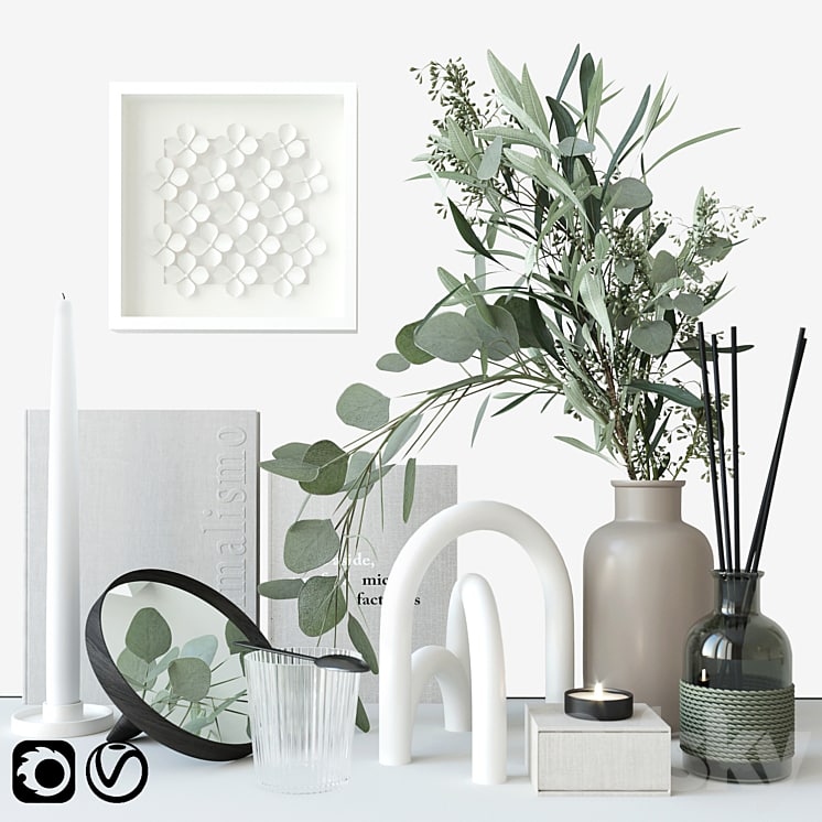 Decorative set with eucalyptus