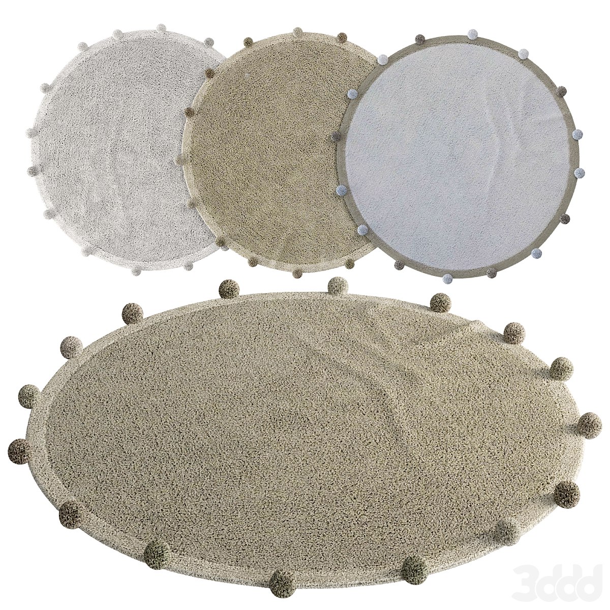 Gentle pom-pom rug by Lorena Canals