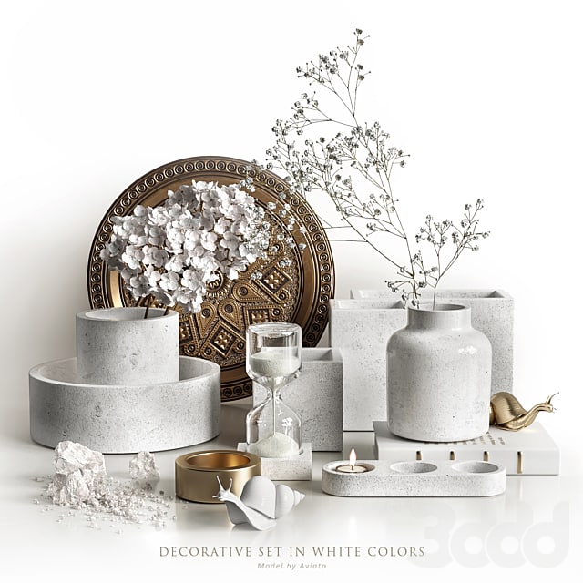 Decorative set in white colors