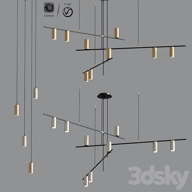 Mid Century Modern Suspension Chandelier Collection