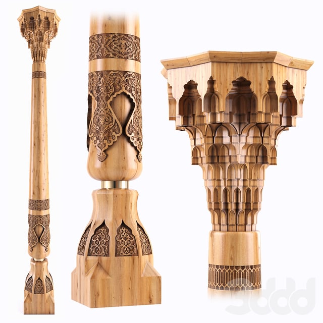 Oriental carved column