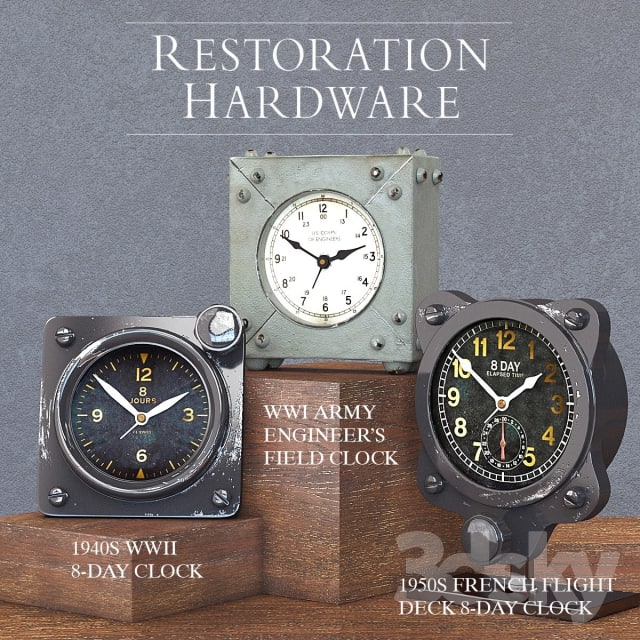 RH CLOCK DECORATION SET OF 3