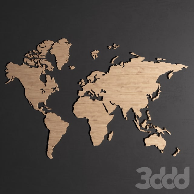 Wooden panel - world map. Suitable for both loft-style interior and modern. Can it be used as a decoration for the nursery. You can also use it in the living room or kitchen.