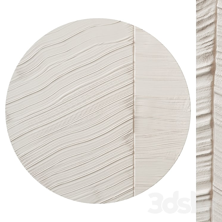 Round abstract plaster painting