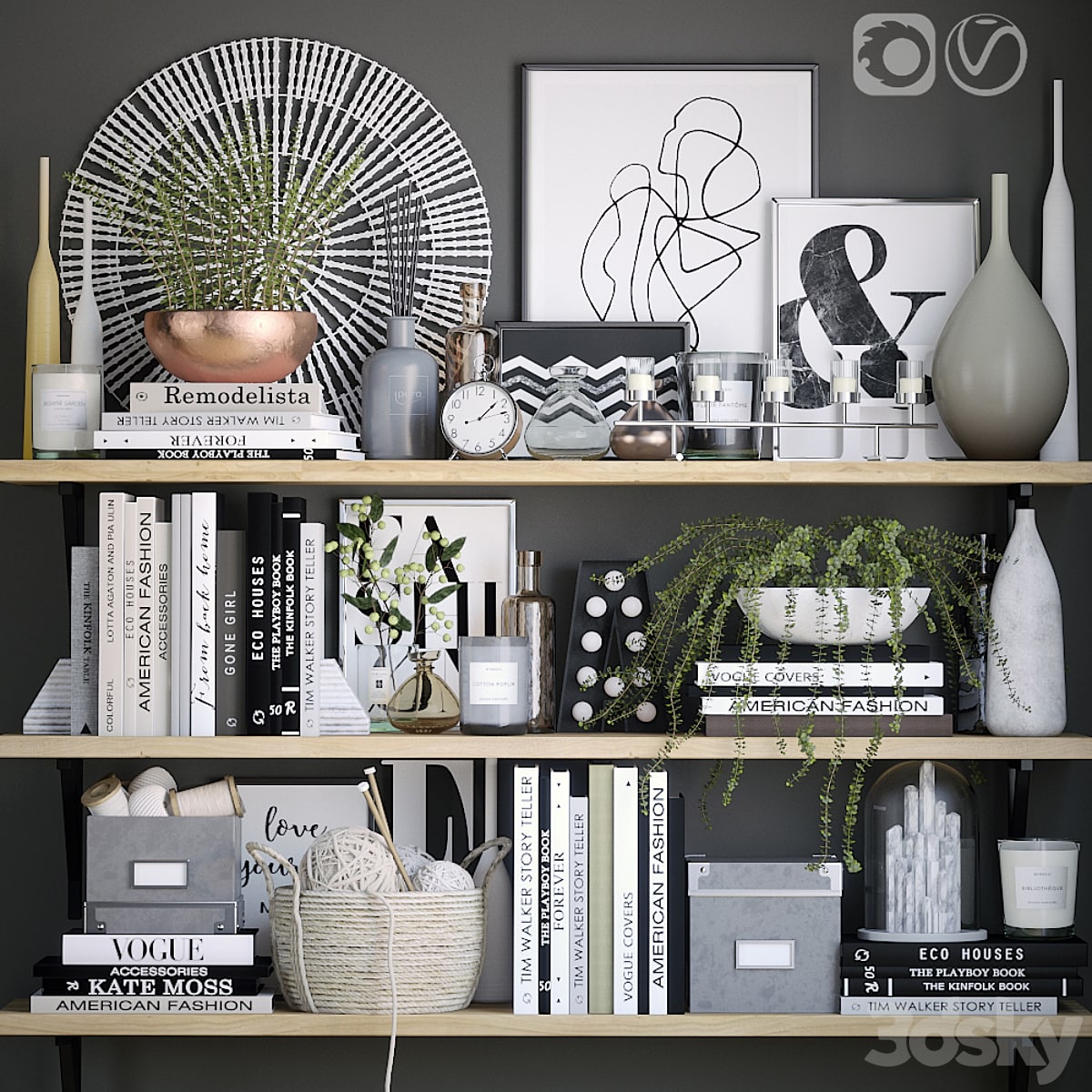Black and white decor set 6