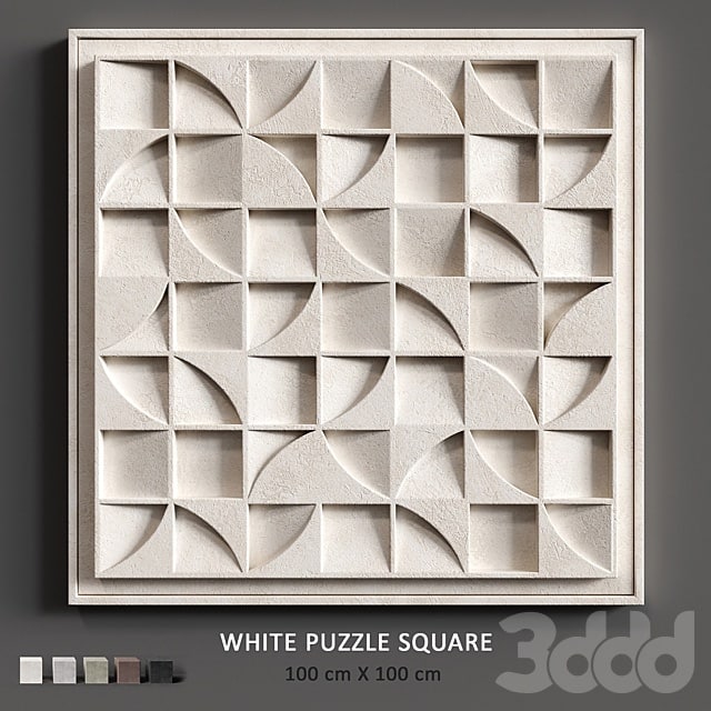 Relief White Puzzle Square