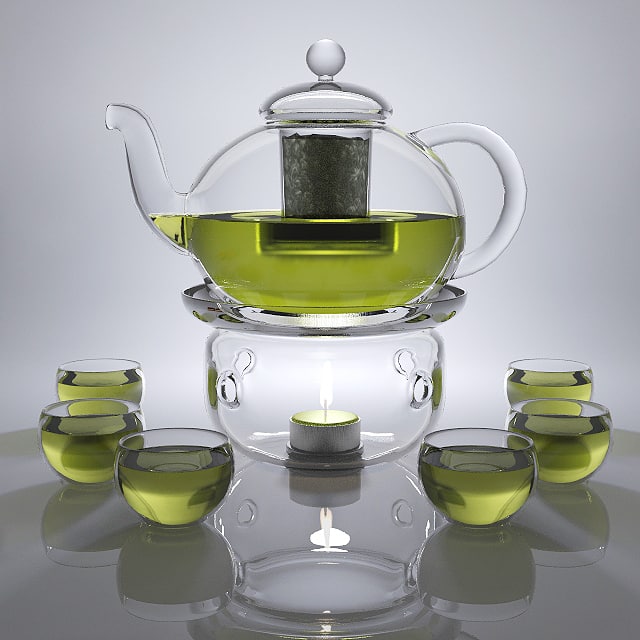 Heated glass teapot