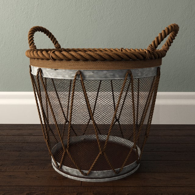 Assorted Metal Burlap Basket