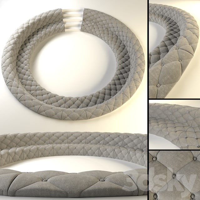 round couch built-in floor