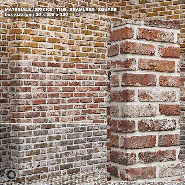 Material (seamless) - brick, tile set 9