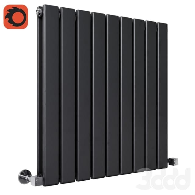 Milano Alpha - Black Horizontal Double Slim Panel Designer Radiator