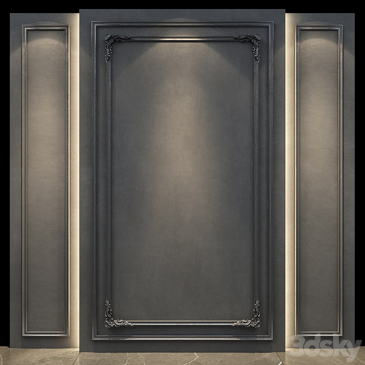 Wall panel - gypsum stucco molding - set 02