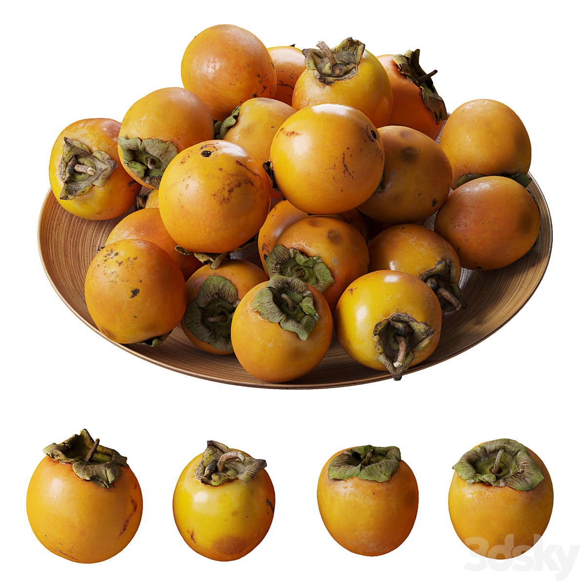 Persimmon kinglet on a platter