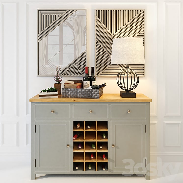 Wine chest of drawers "Jules Verne" gray