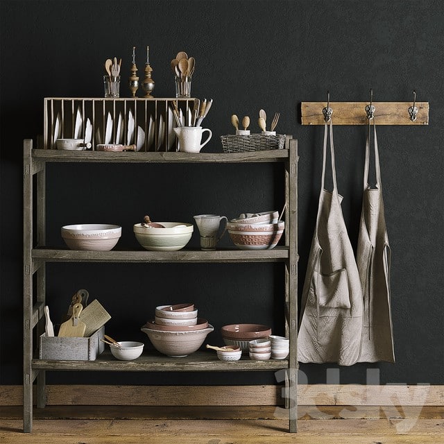 A rack of a pottery workshop.