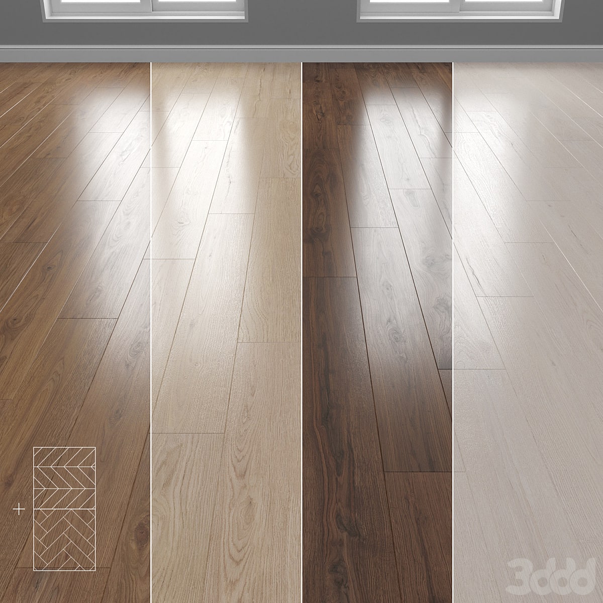 Parquet 4 colors Linear, herringbone, chevron setquad3