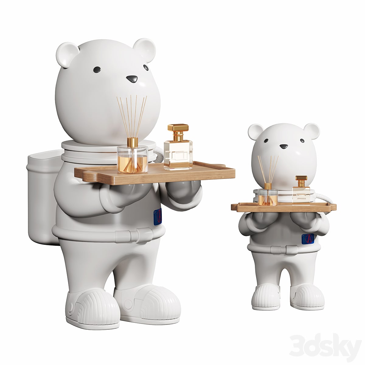 Space bear ornaments ceramic