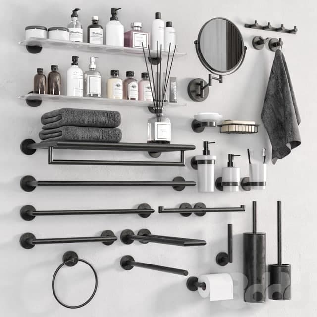 DARK bathroom accessories by BEMETA