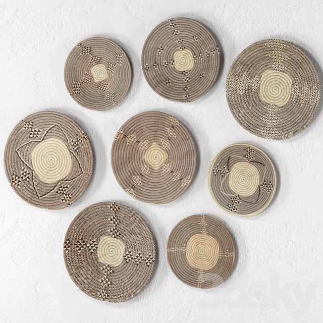 Wicker African wall baskets