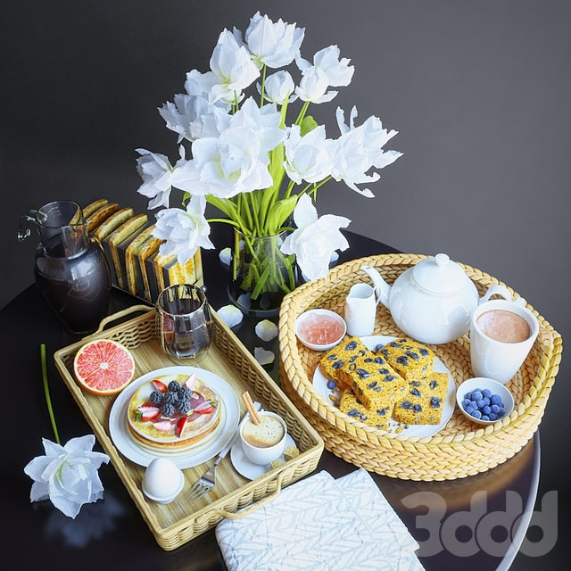 Trays with breakfast 2