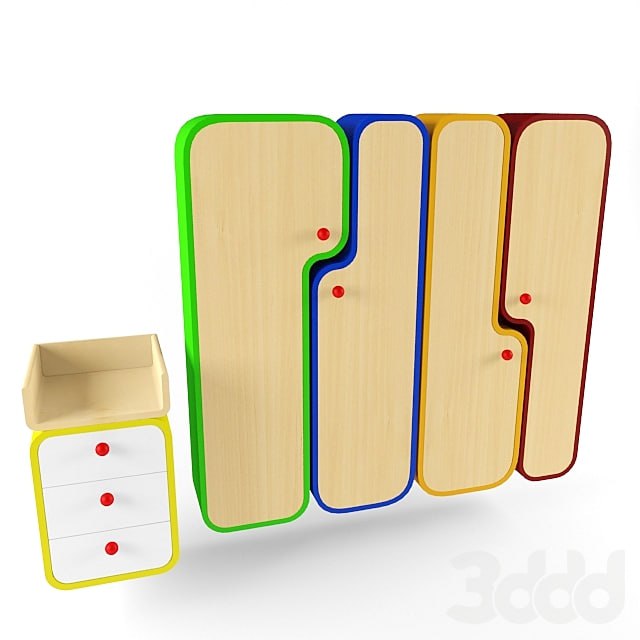 Changing table. Wardrobe for children.