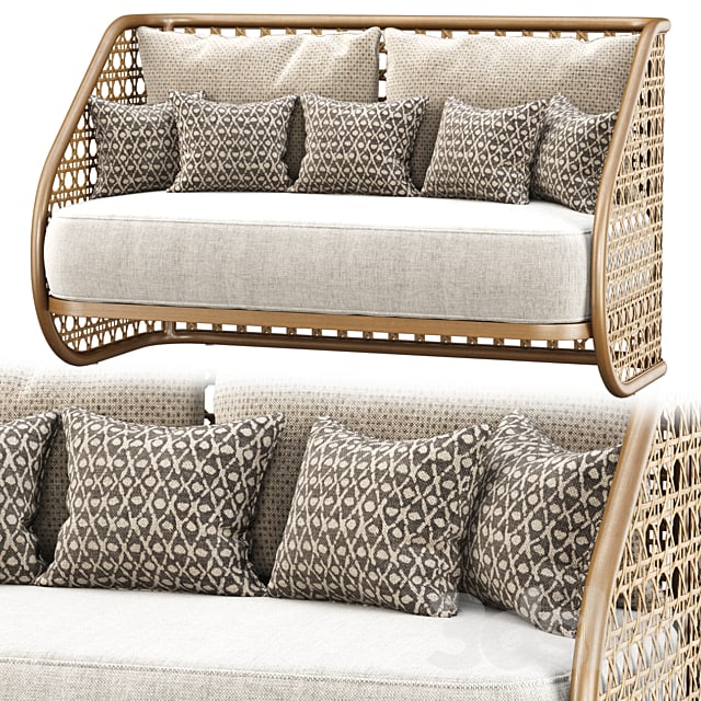 Carry rattan loveseat SA11 / Double rattan sofa