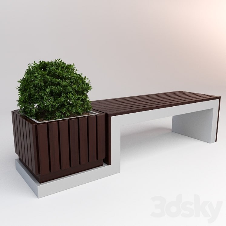 Bench with bush
