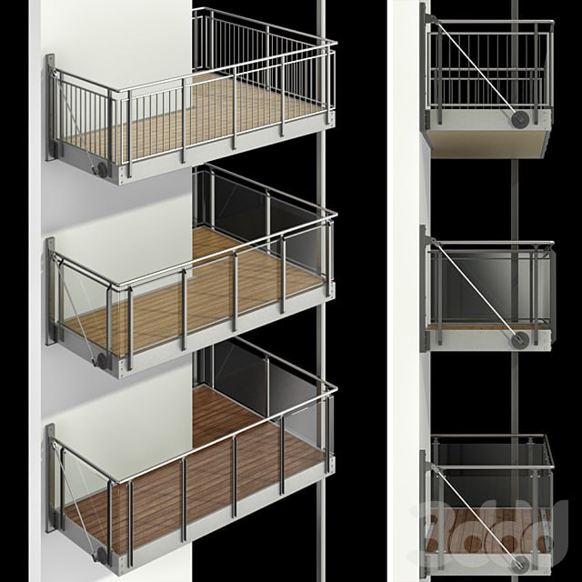 Metal balcony (3 types of cantilever balconies)