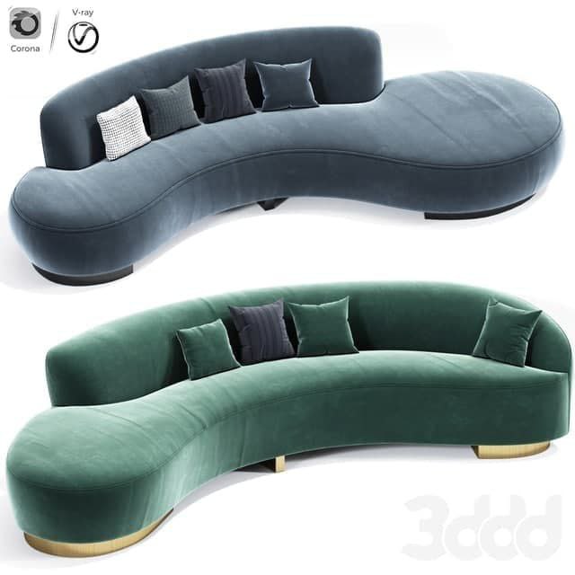 Serpentine Sofa And Freeform Curve Vladimir Sofa Set