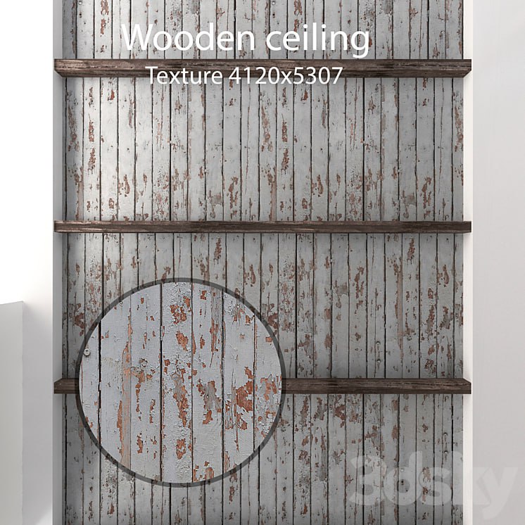 Wooden ceiling with beams 16