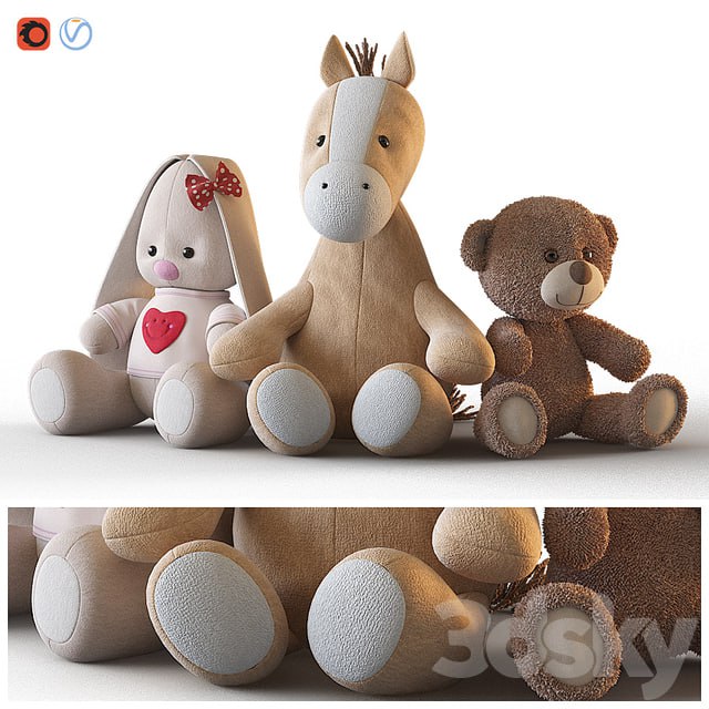 Three plush toys ’s #@hare