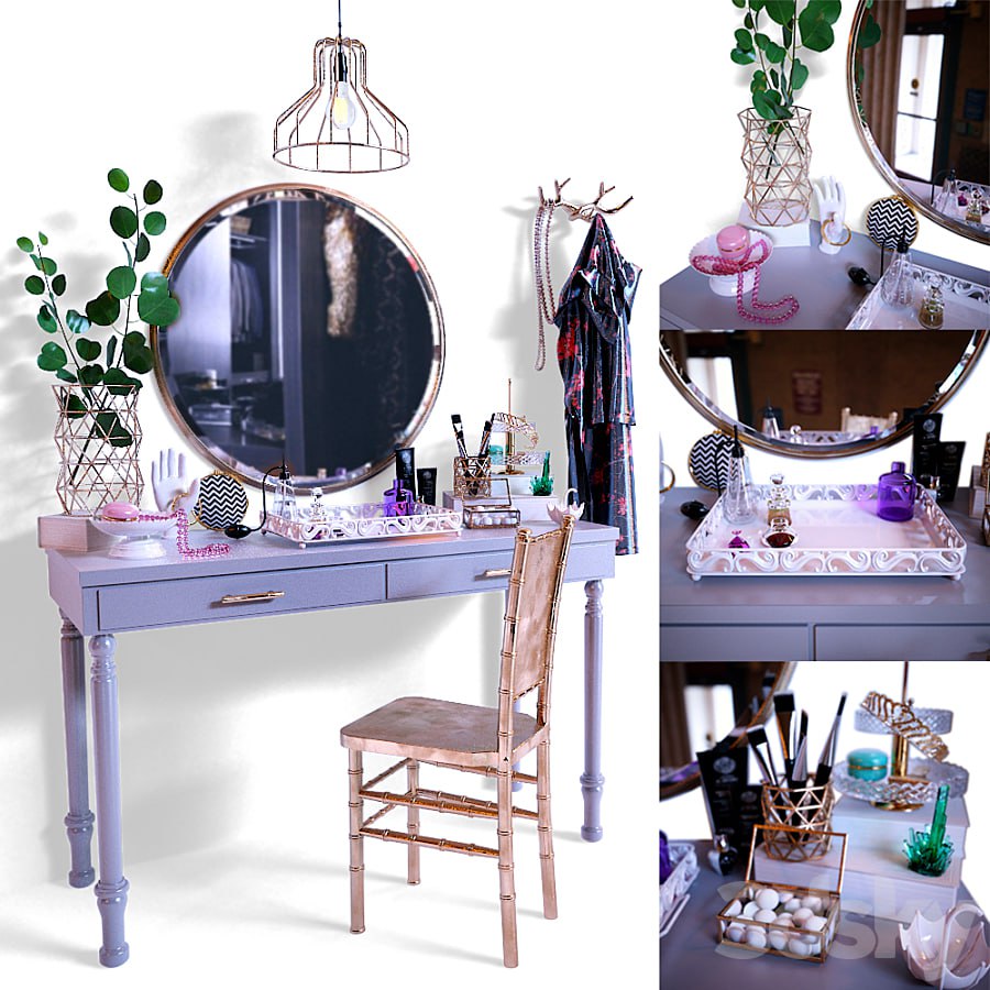 Dressing table with decorative filling