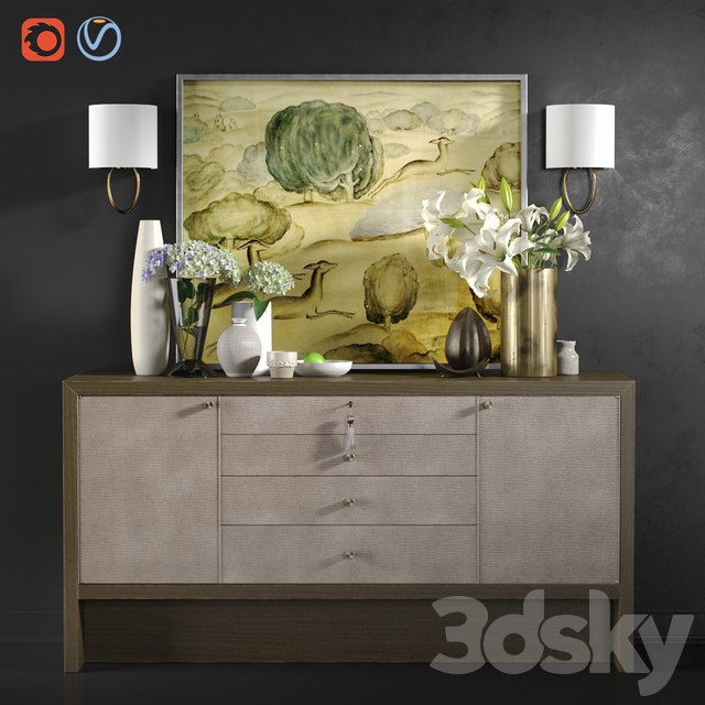 Chest of Drawers Carmel Console with Decor