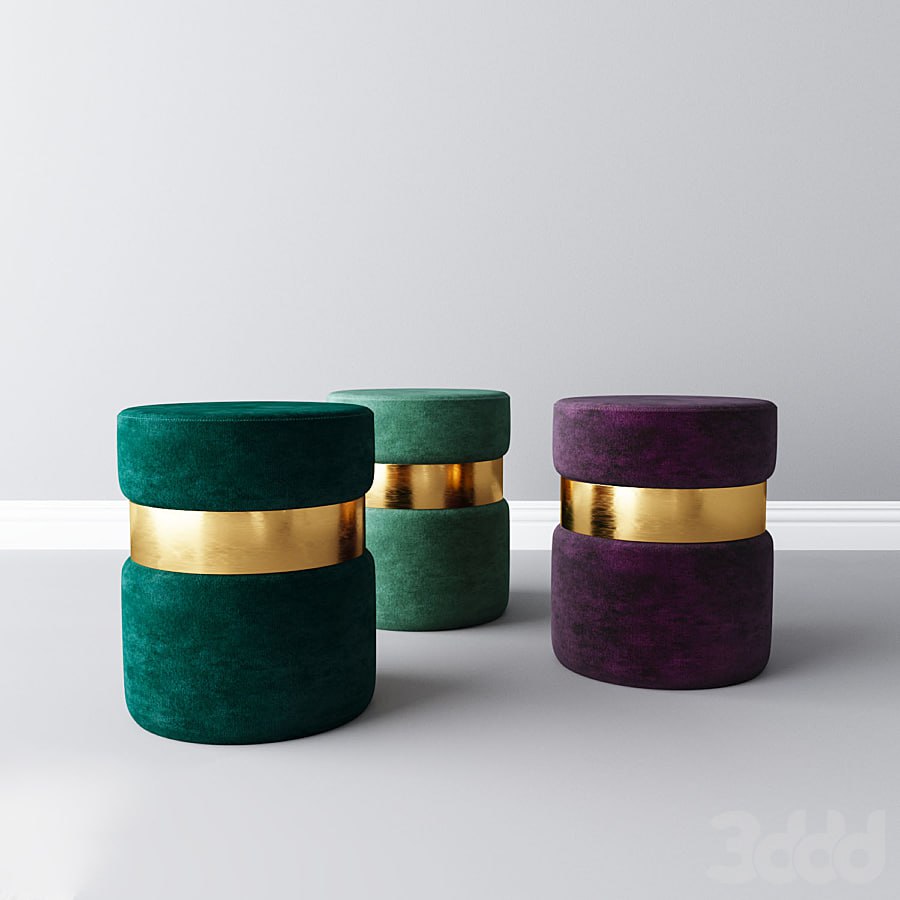 Velor padded stools