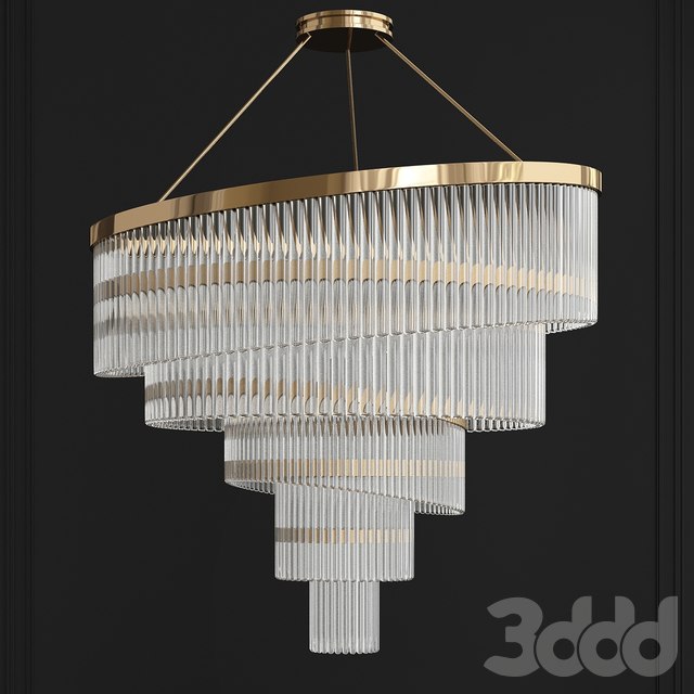 Gold Plated Spiral Crystal Designer Chandelier