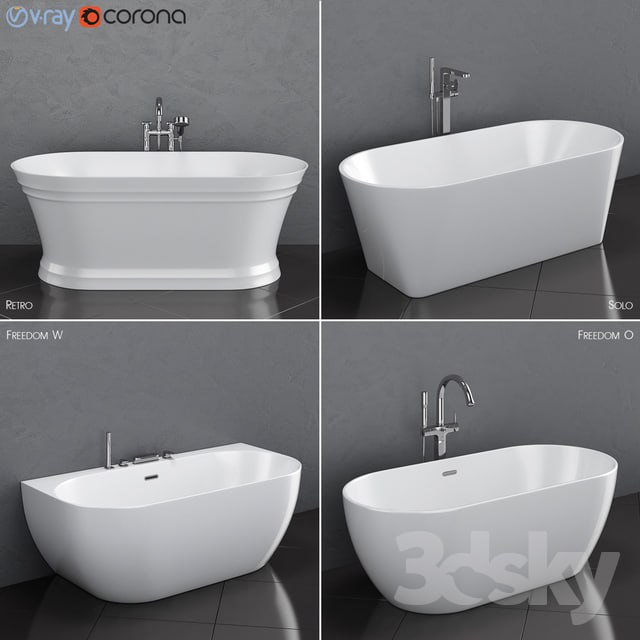 Ravak set 35 freestanding bathtub set (Solo, Retro, Freedom W, Freedom O)