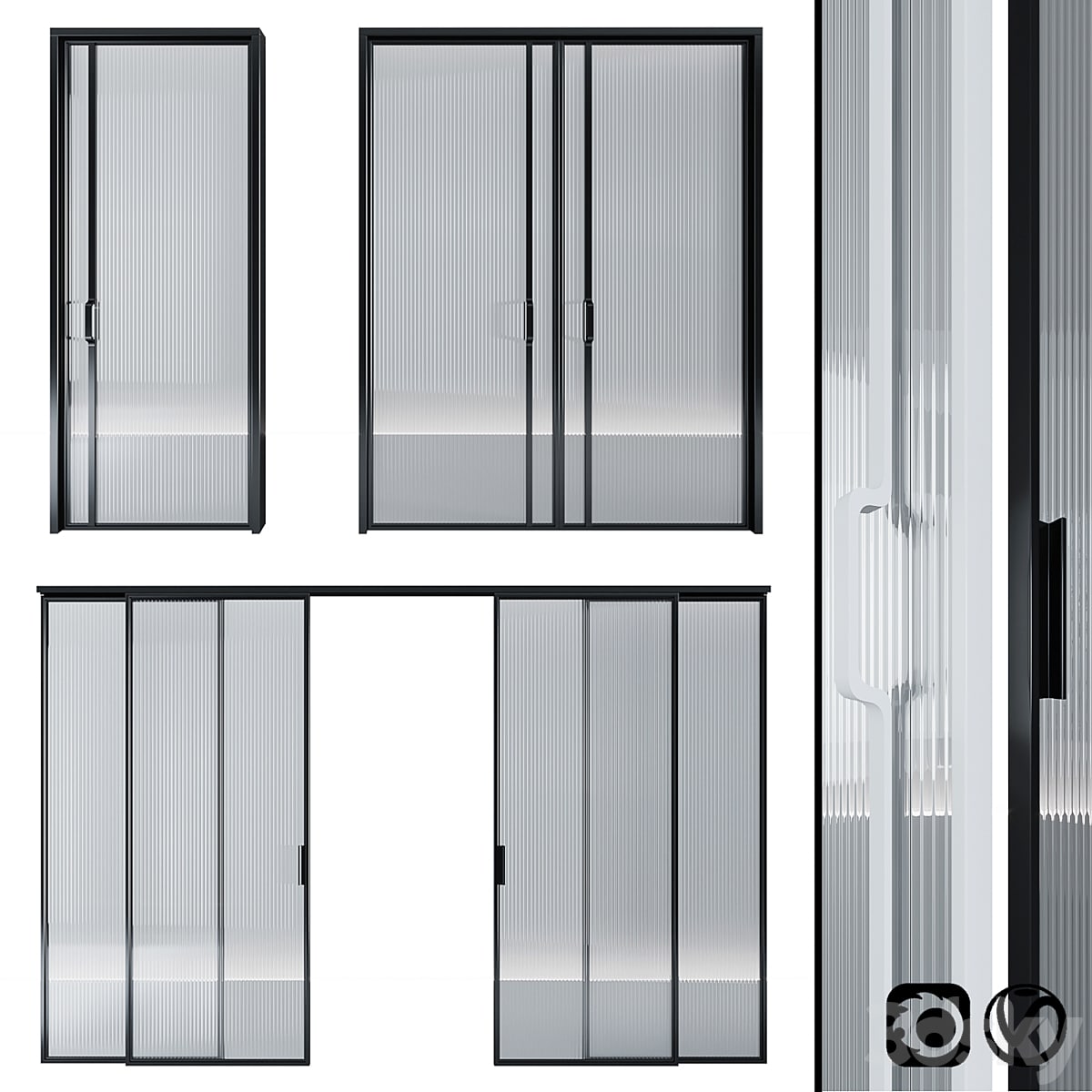Glass door pocket and swing system
