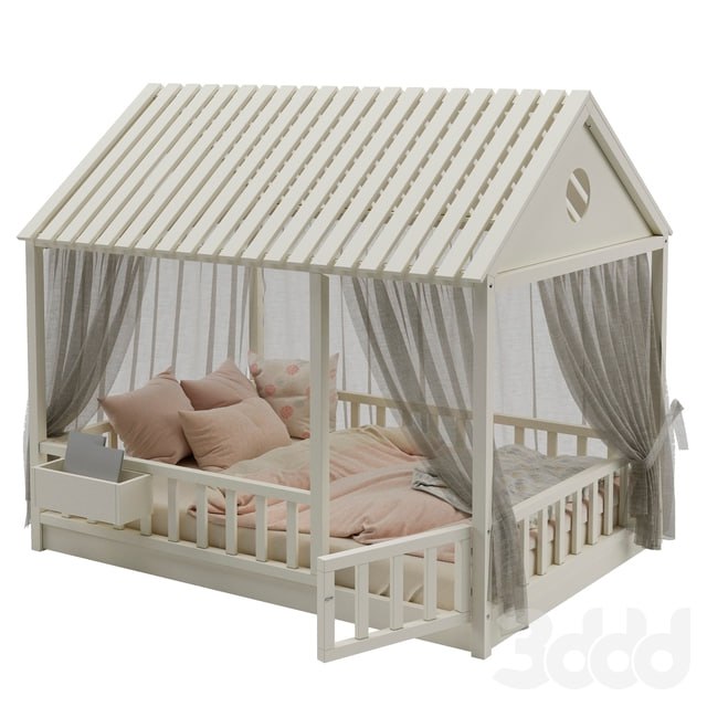 Childrens bed with columns No. 3