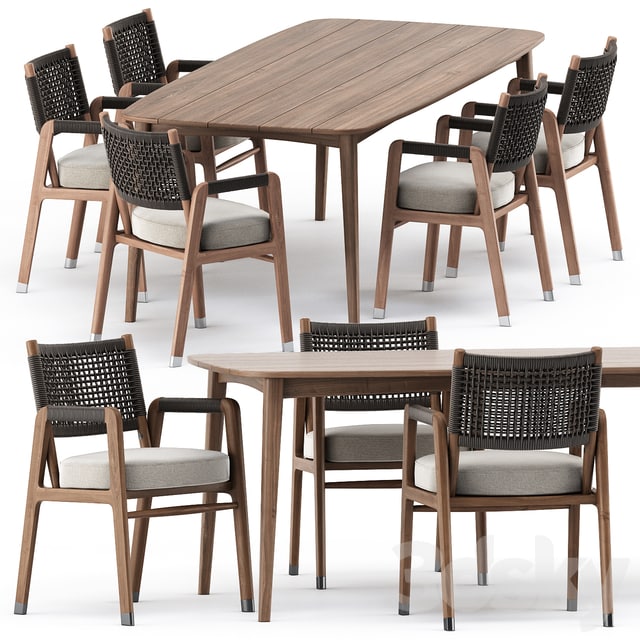 ORTIGIA CHAIR by flexform and GRASSHOPPER TABLE by KARPENTER