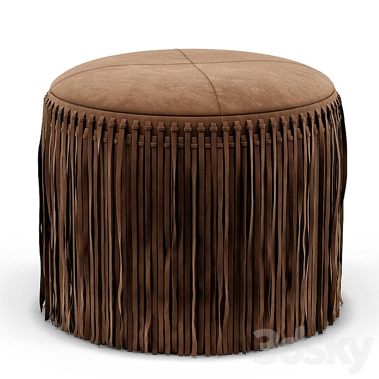 Wisteria Suede Boho Round Ottoman