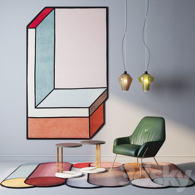 cc-tapis rugs, Foscarini Diesel lamps, ASIA Leather armchair