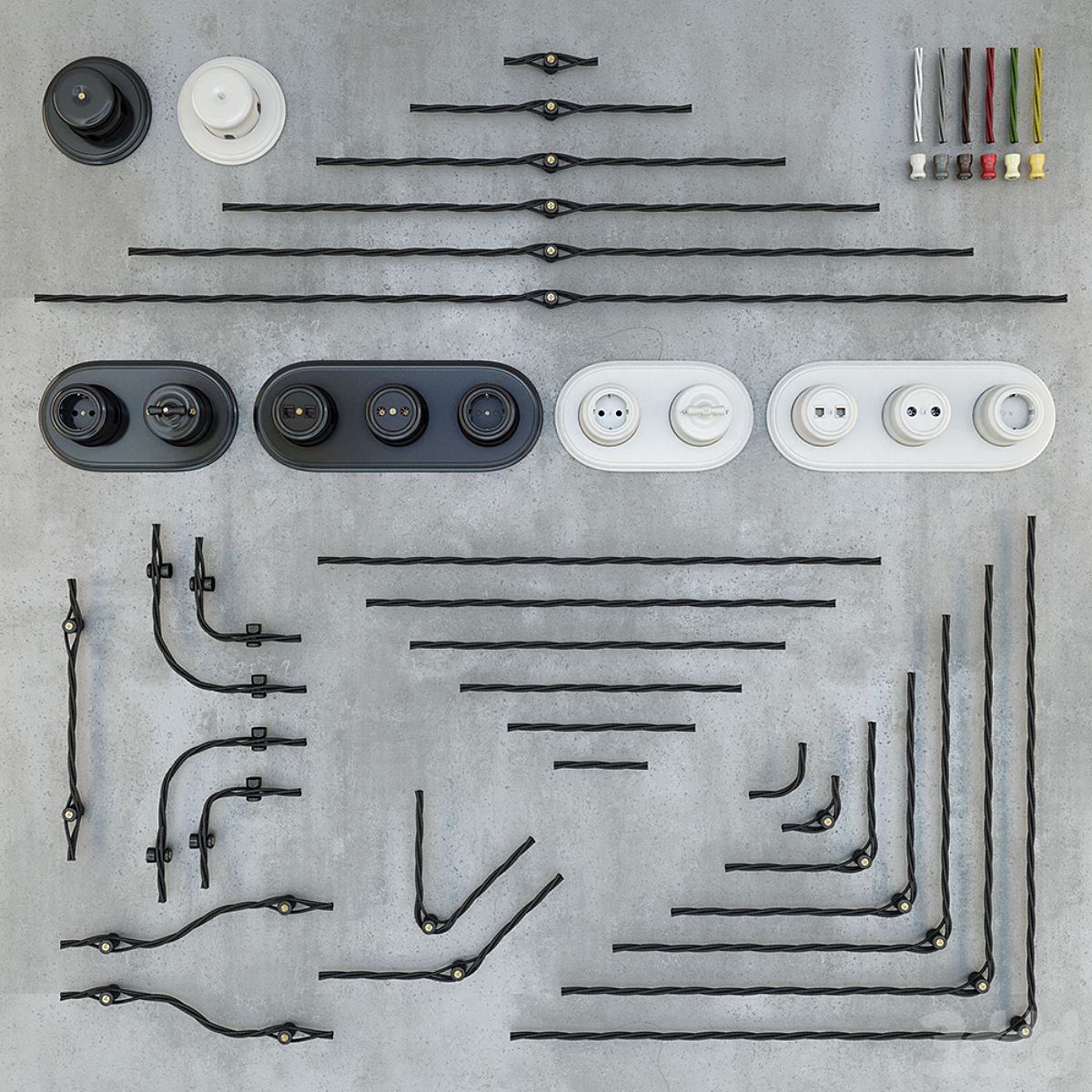 Designer wiring retro + sockets and switches