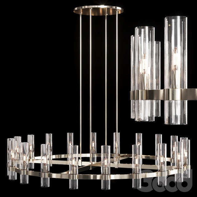Restoration Hardware RAVELLE ROUND CHANDELIER 60 Nickel