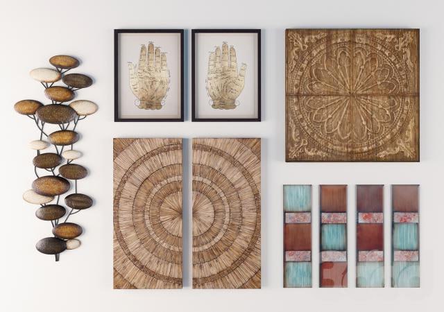 Set of paintings and decorations for walls